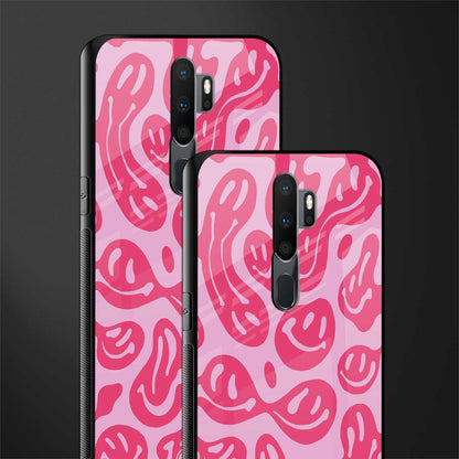 acid smiles bubblegum pink edition glass case for oppo a9 2020 image-2