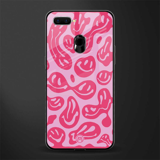 acid smiles bubblegum pink edition glass case for oppo a12 image