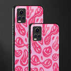 acid smiles bubblegum pink edition back phone cover | glass case for vivo y73