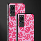 acid smiles bubblegum pink edition glass case for vivo x60 pro image-2