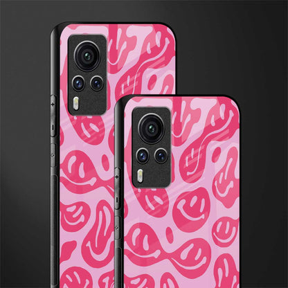 acid smiles bubblegum pink edition glass case for vivo x60 pro image-2