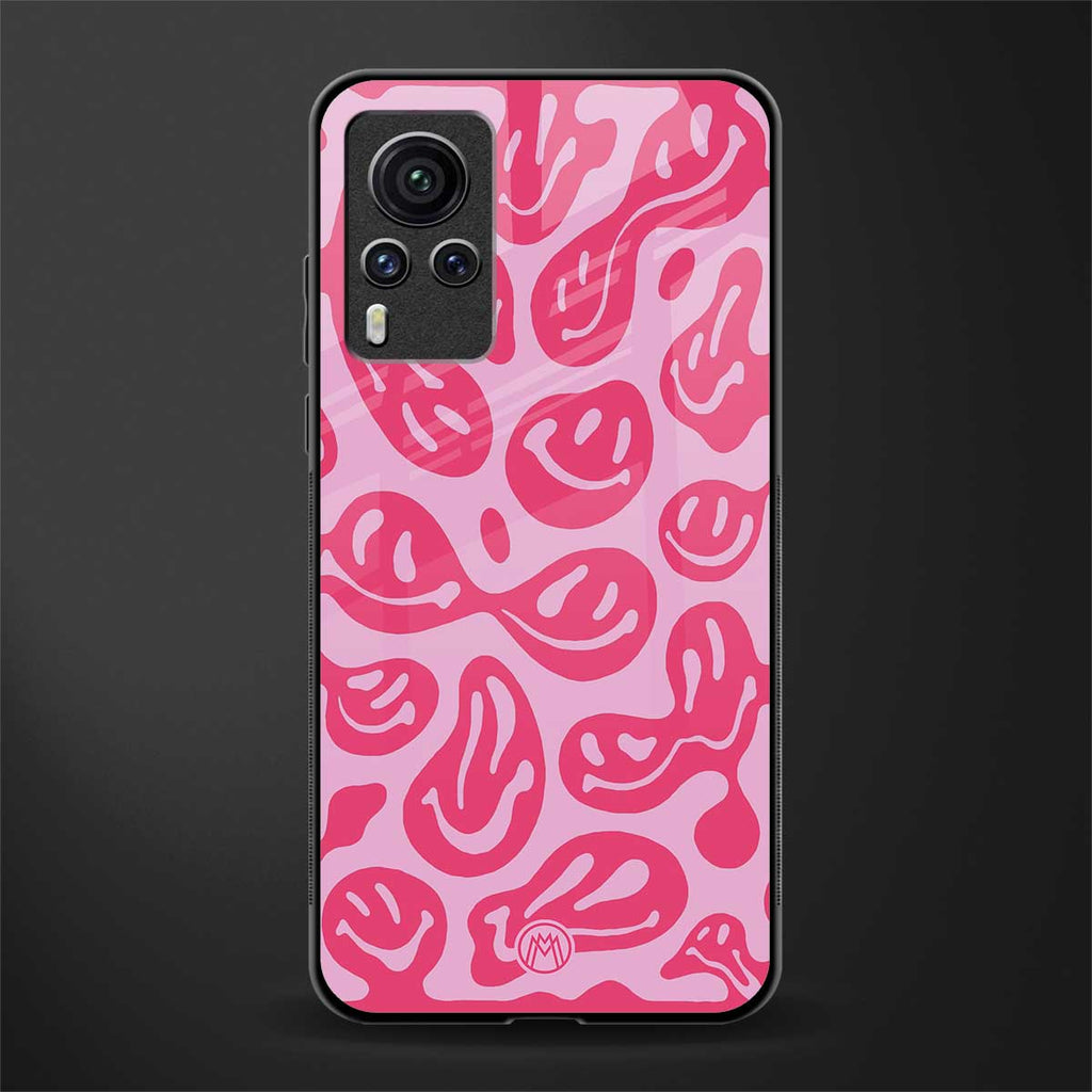 acid smiles bubblegum pink edition glass case for vivo x60 pro image