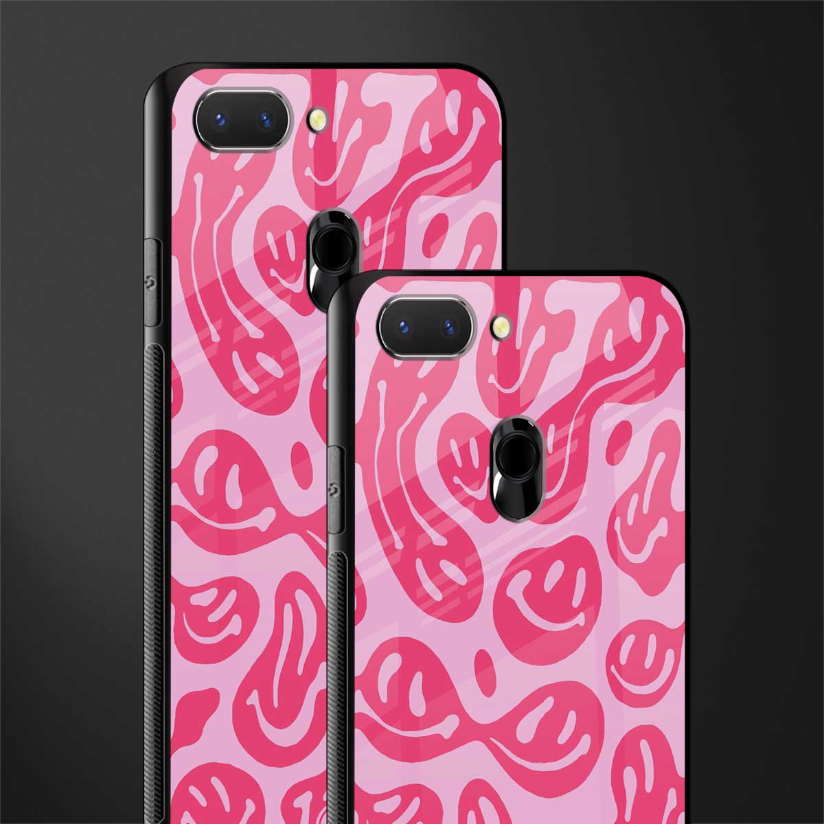 acid smiles bubblegum pink edition glass case for realme 2 image-2