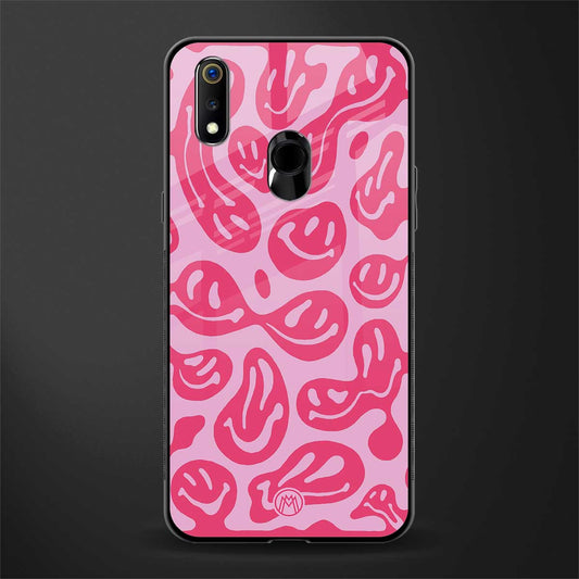 acid smiles bubblegum pink edition glass case for realme 3 image