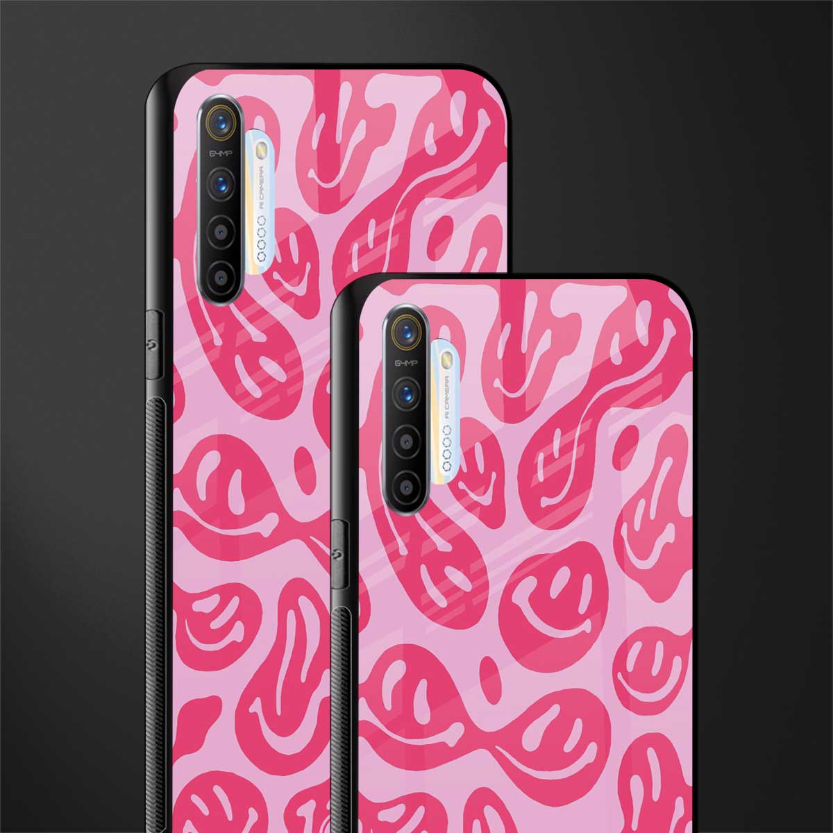acid smiles bubblegum pink edition glass case for realme xt image-2