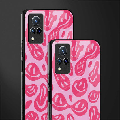 acid smiles bubblegum pink edition glass case for vivo v21 5g image-2