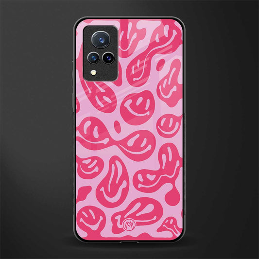 acid smiles bubblegum pink edition glass case for vivo v21 5g image