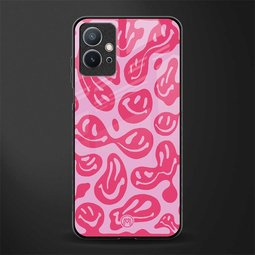 acid smiles bubblegum pink edition glass case for vivo t1 5g image