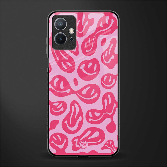 acid smiles bubblegum pink edition glass case for vivo y75 5g image