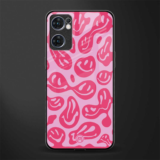 acid smiles bubblegum pink edition glass case for oppo reno7 5g image