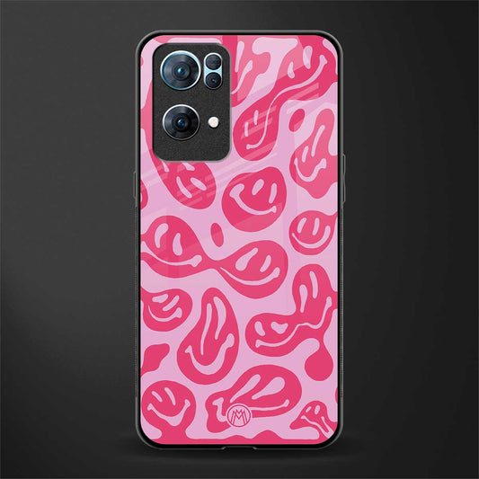 acid smiles bubblegum pink edition glass case for oppo reno7 pro 5g image