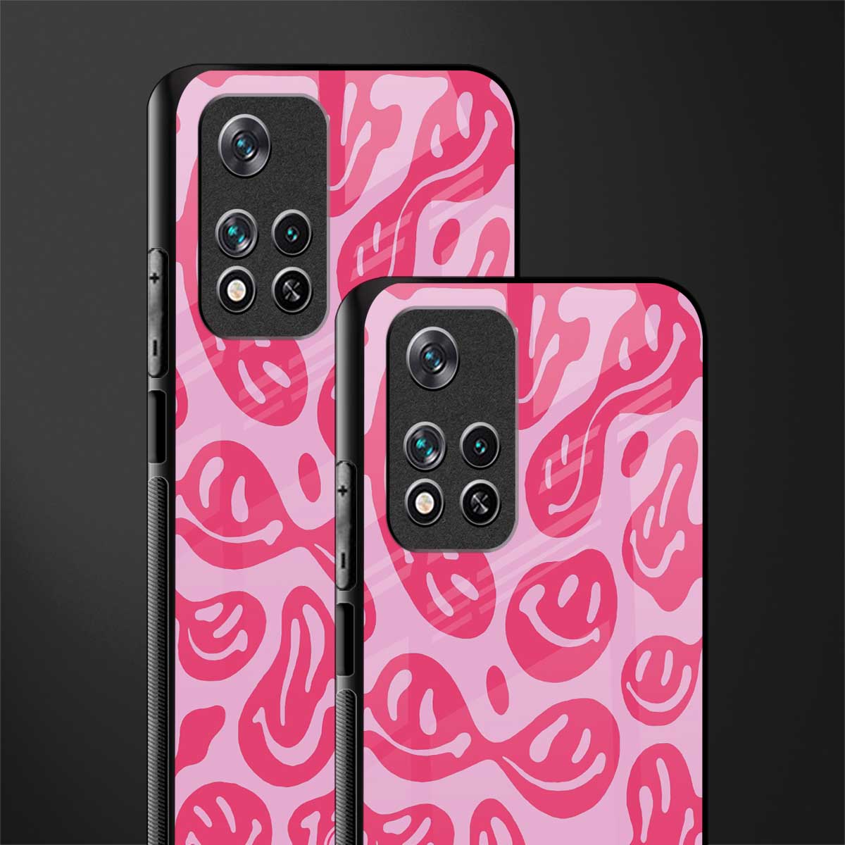 acid smiles bubblegum pink edition glass case for poco m4 pro 5g image-2