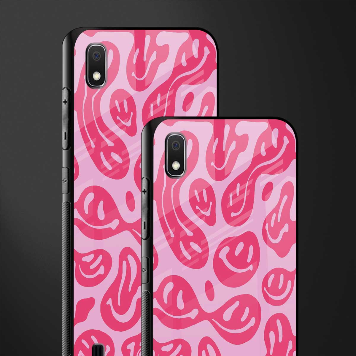 acid smiles bubblegum pink edition glass case for samsung galaxy a10 image-2