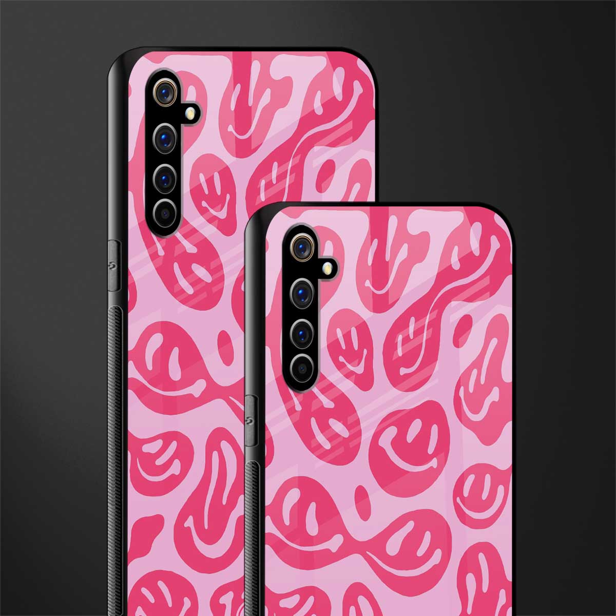 acid smiles bubblegum pink edition glass case for realme x50 pro image-2