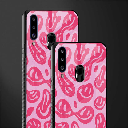 acid smiles bubblegum pink edition glass case for samsung galaxy a20s image-2