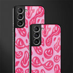 acid smiles bubblegum pink edition glass case for samsung galaxy s21 image-2