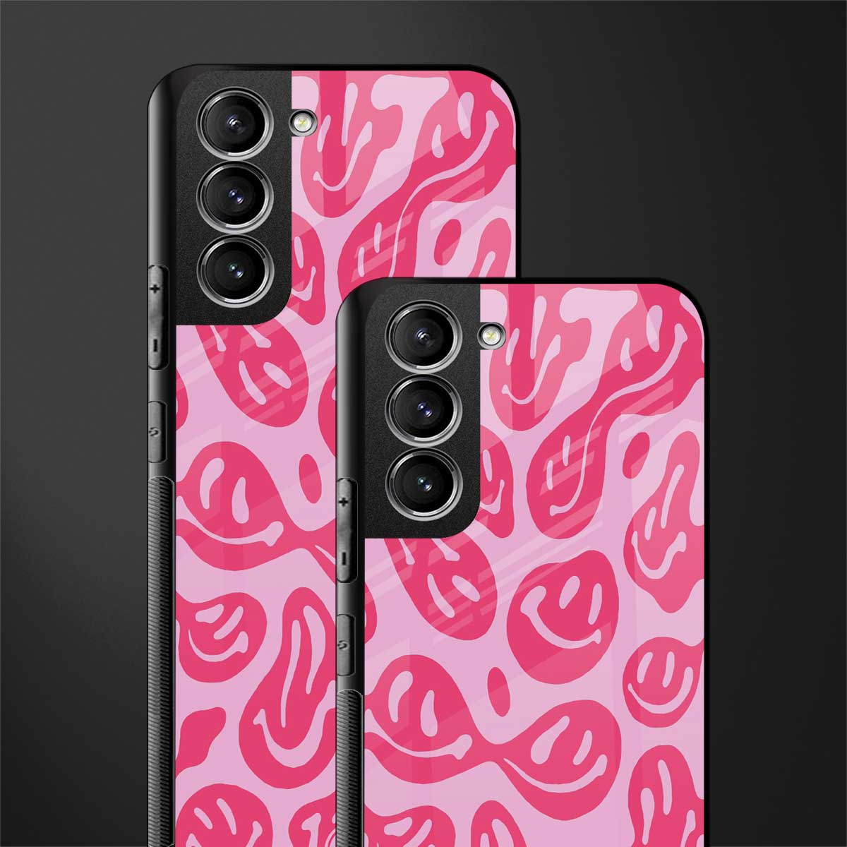 acid smiles bubblegum pink edition glass case for samsung galaxy s22 plus 5g image-2