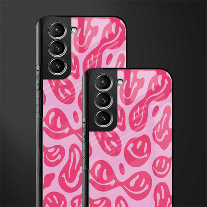 acid smiles bubblegum pink edition glass case for samsung galaxy s22 plus 5g image-2