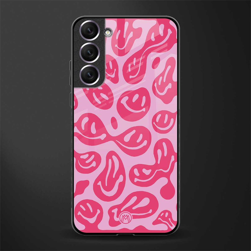 acid smiles bubblegum pink edition glass case for samsung galaxy s21 fe 5g image
