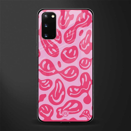 acid smiles bubblegum pink edition glass case for samsung galaxy s20 image
