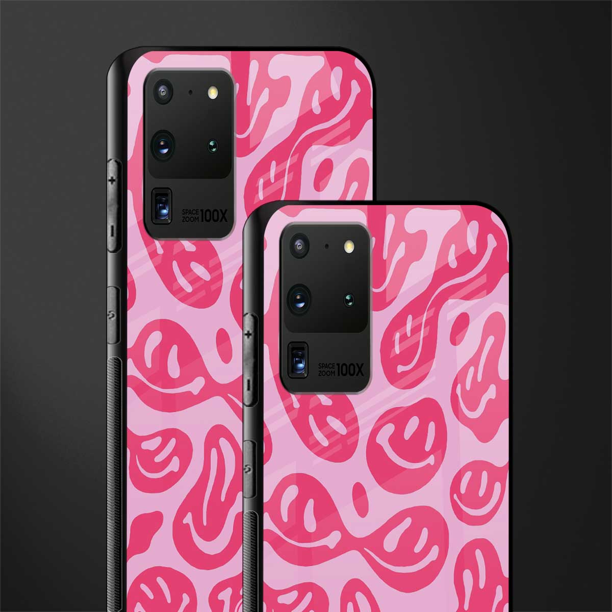 acid smiles bubblegum pink edition glass case for samsung galaxy s20 ultra image-2