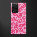 acid smiles bubblegum pink edition glass case for samsung galaxy s20 ultra image