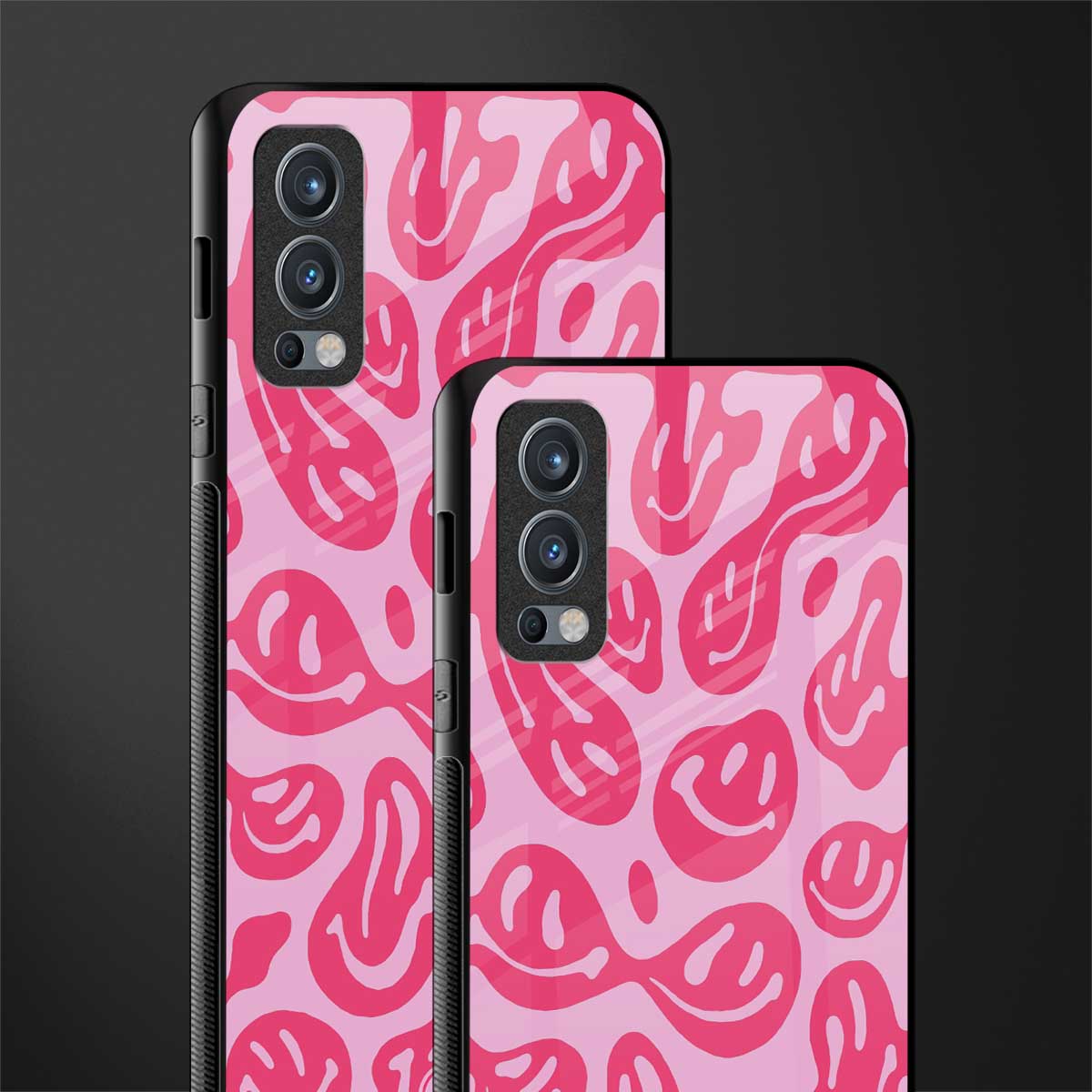 acid smiles bubblegum pink edition glass case for oneplus nord 2 5g image-2