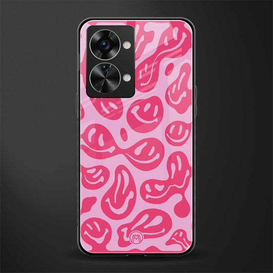 acid smiles bubblegum pink edition glass case for phone case | glass case for oneplus nord 2t 5g