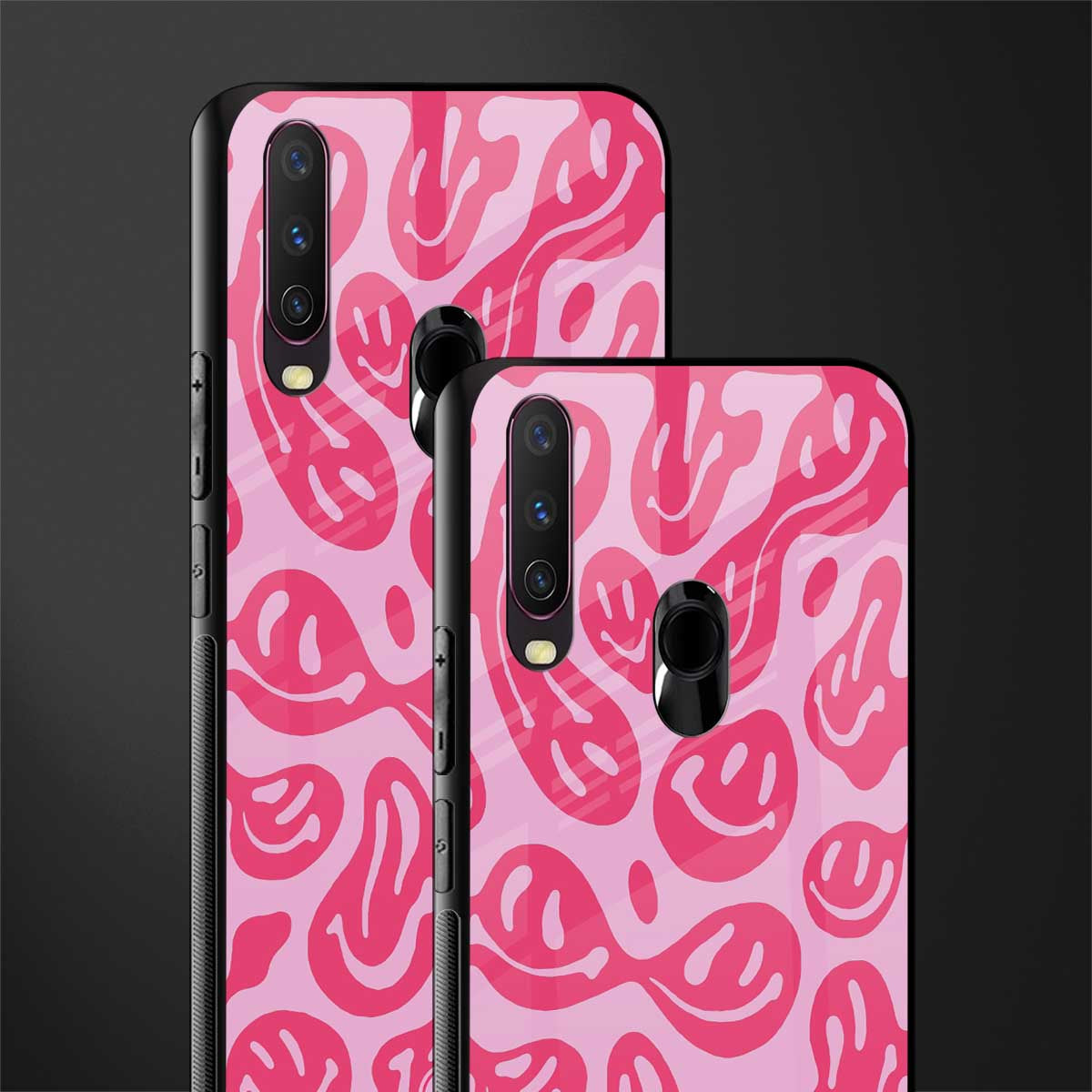 acid smiles bubblegum pink edition glass case for vivo u10 image-2
