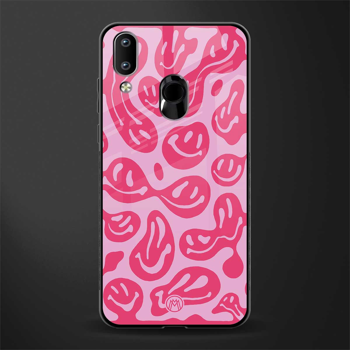 acid smiles bubblegum pink edition glass case for vivo y95 image