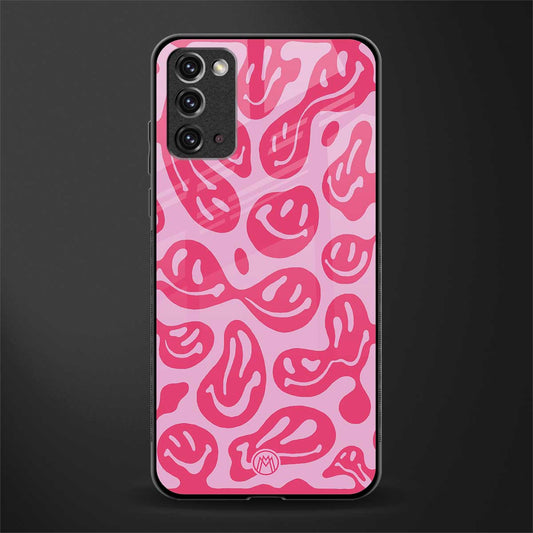 acid smiles bubblegum pink edition glass case for samsung galaxy note 20 image