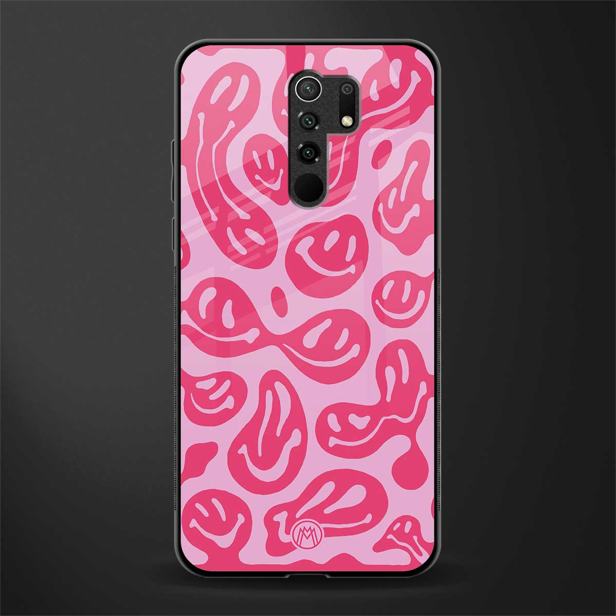 acid smiles bubblegum pink edition glass case for redmi 9 prime image