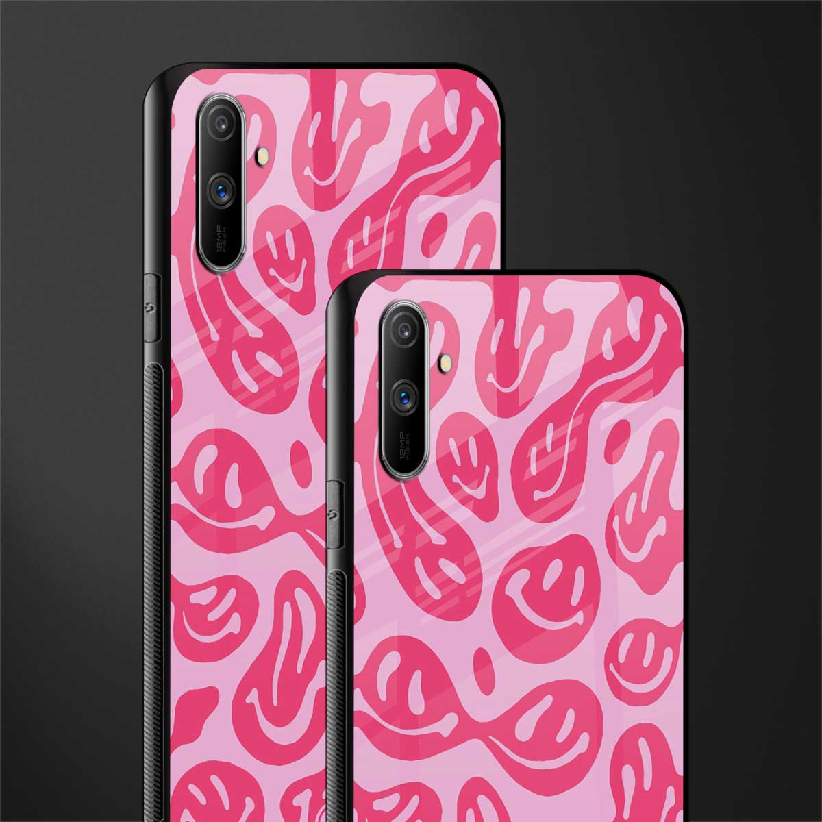 acid smiles bubblegum pink edition glass case for realme c3 image-2