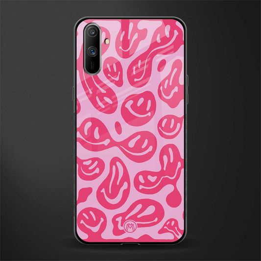 acid smiles bubblegum pink edition glass case for realme c3 image