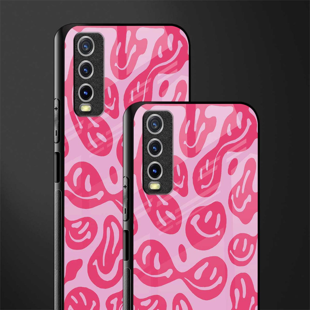 acid smiles bubblegum pink edition glass case for vivo y12g image-2