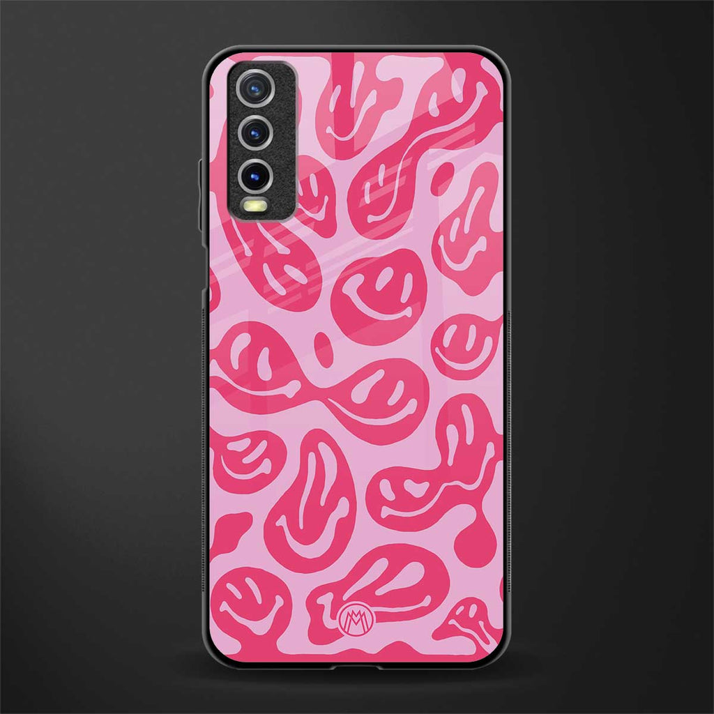 acid smiles bubblegum pink edition glass case for vivo y20i vivo y20t image