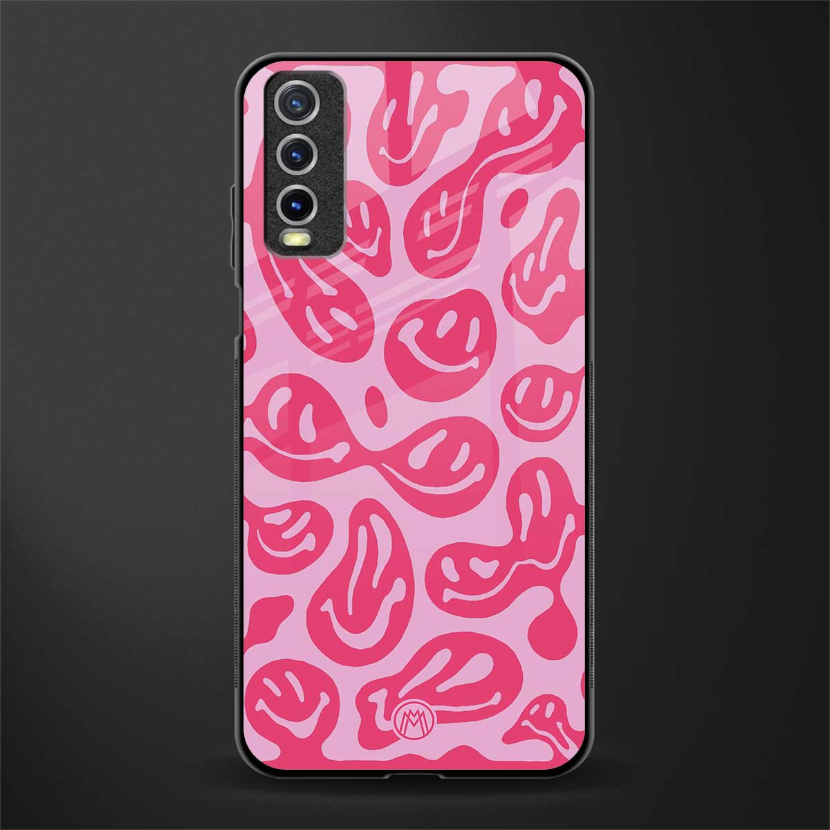acid smiles bubblegum pink edition glass case for vivo y12s image