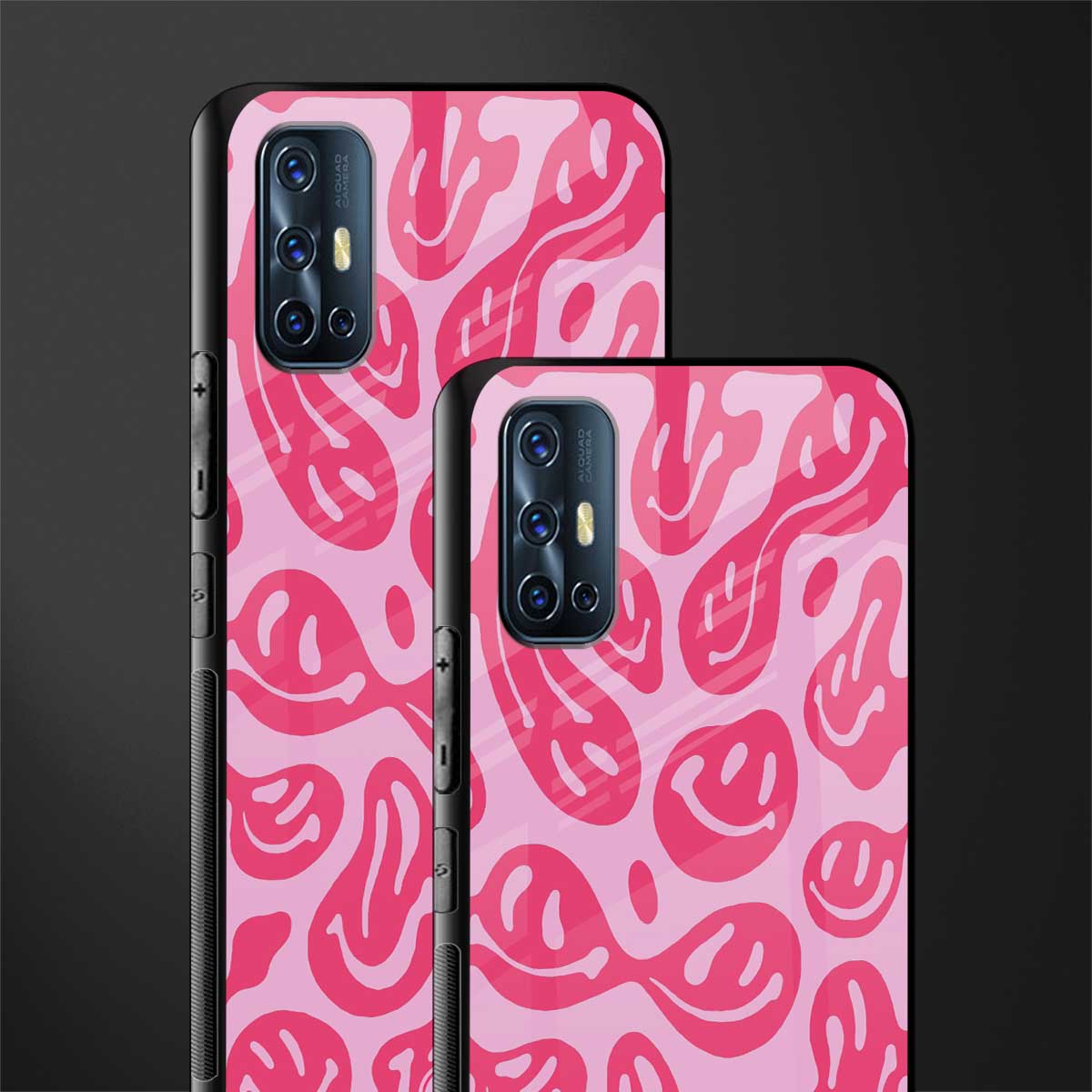 acid smiles bubblegum pink edition glass case for vivo v17 image-2