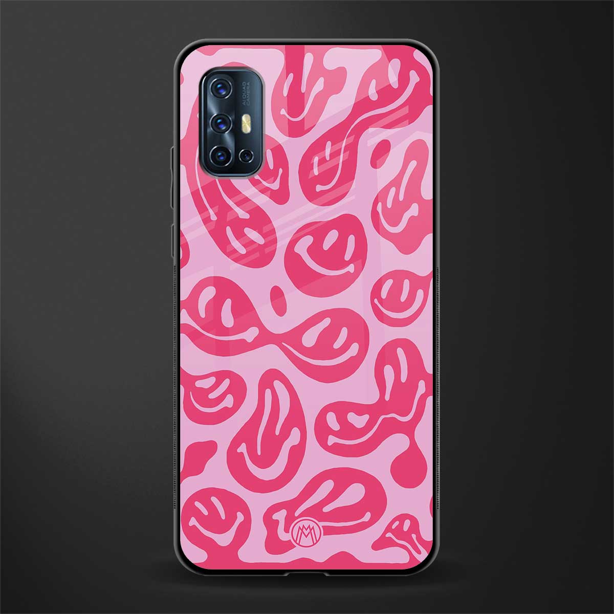 acid smiles bubblegum pink edition glass case for vivo v17 image