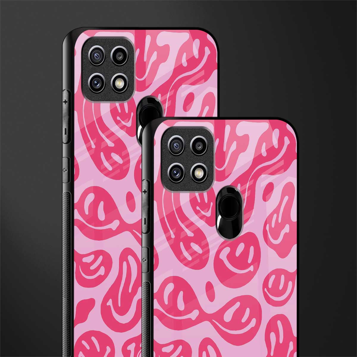 acid smiles bubblegum pink edition glass case for oppo a15 image-2