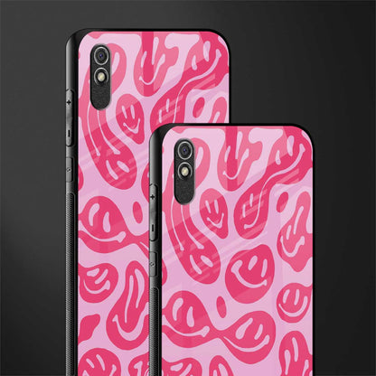 acid smiles bubblegum pink edition glass case for redmi 9a image-2
