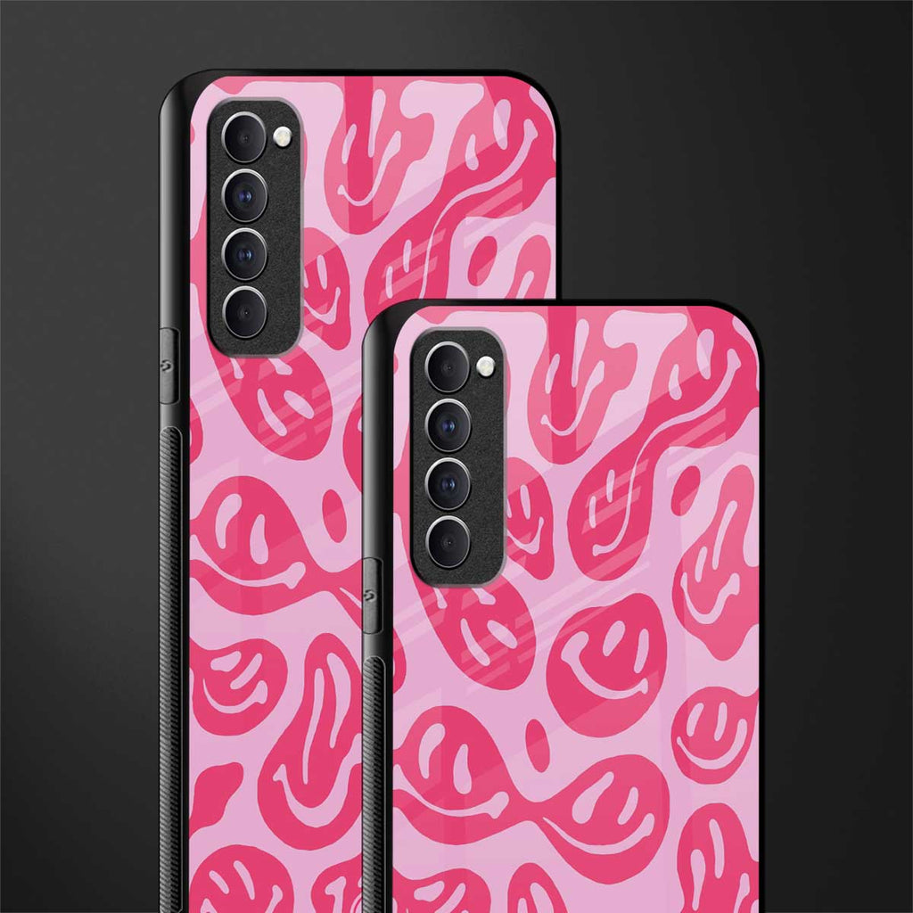acid smiles bubblegum pink edition glass case for oppo reno 4 pro image-2