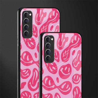 acid smiles bubblegum pink edition glass case for oppo reno 4 pro image-2
