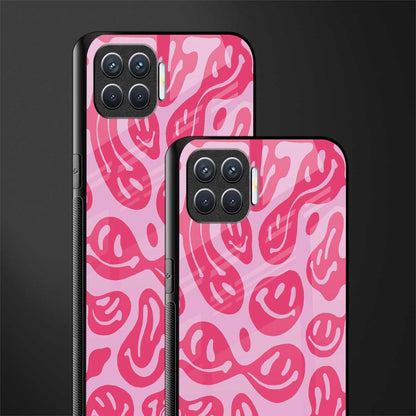 acid smiles bubblegum pink edition glass case for oppo f17 pro image-2