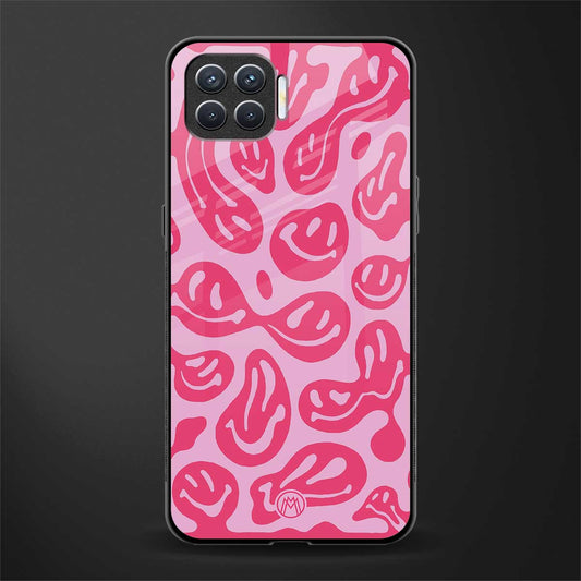 acid smiles bubblegum pink edition glass case for oppo f17 image