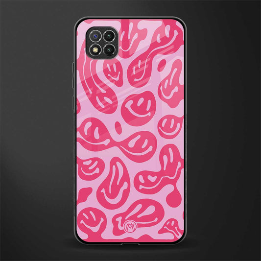acid smiles bubblegum pink edition glass case for poco c3 image