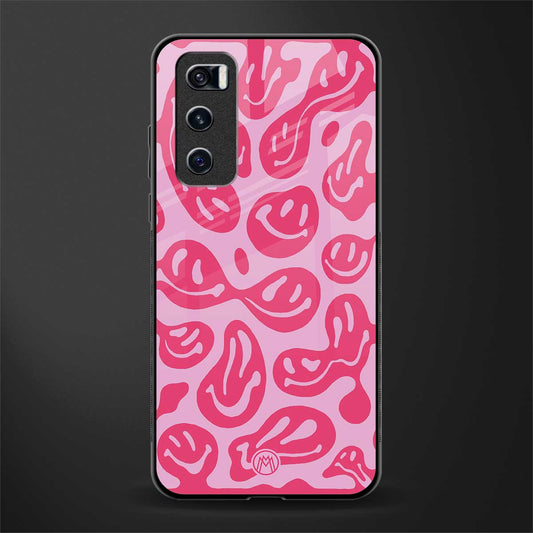 acid smiles bubblegum pink edition glass case for vivo v20 se image
