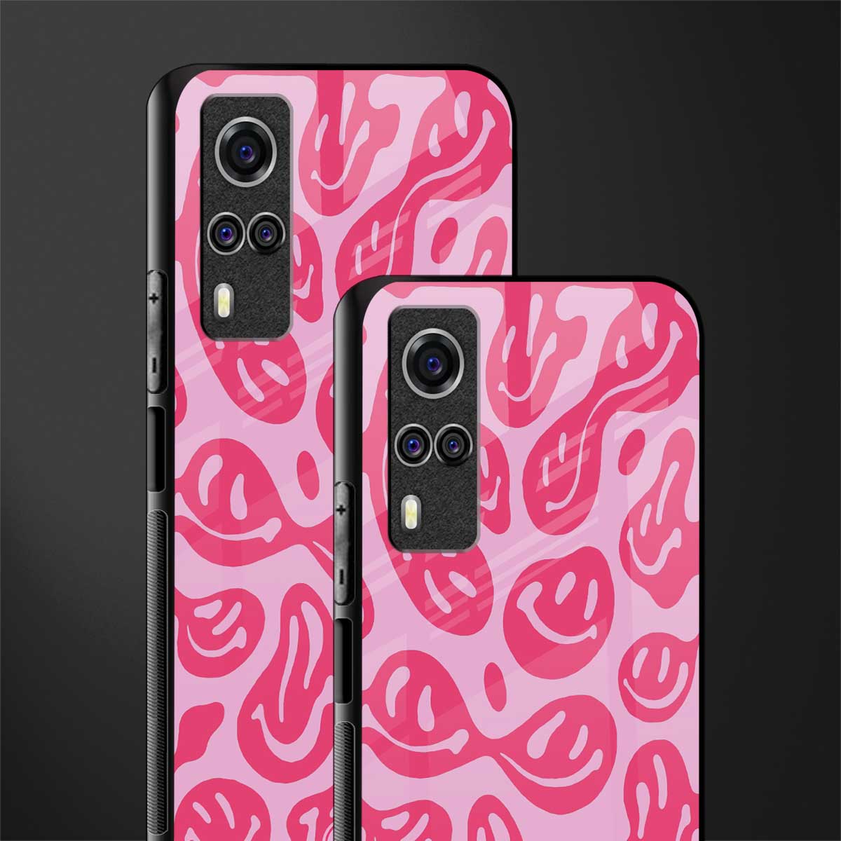 acid smiles bubblegum pink edition glass case for vivo y51 image-2