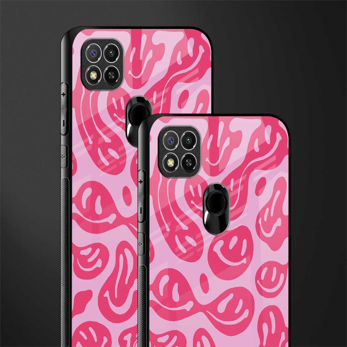 acid smiles bubblegum pink edition glass case for redmi 9c image-2