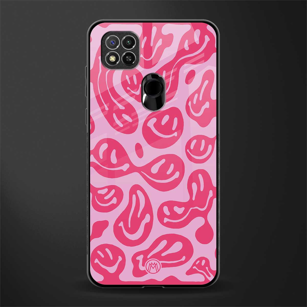 acid smiles bubblegum pink edition glass case for poco c31 image